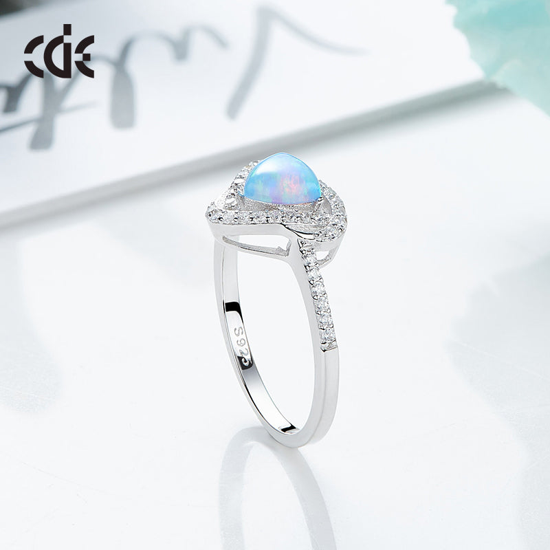 Sterling silver fancy blue / white opal ring - CDE Jewelry Egypt