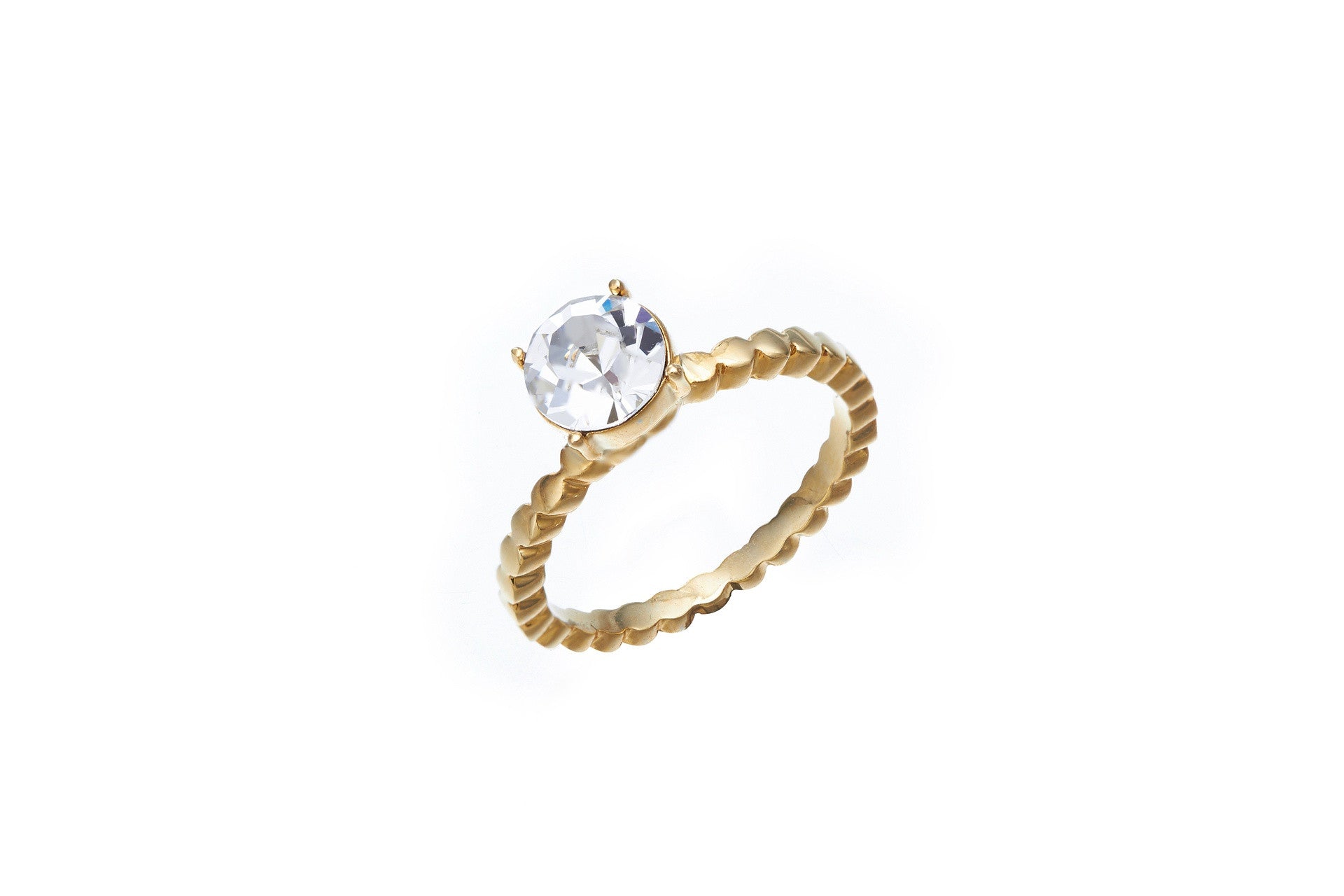 The small golden white crystal ring - CDE Jewelry Egypt