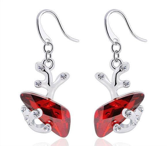 The ruby crystal in a branch earring - CDE Jewelry Egypt