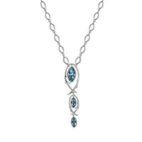 The three blue topaz little fishes necklace - CDE Jewelry Egypt
