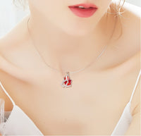 The hand shape ruby swarovski necklace - CDE Jewelry Egypt