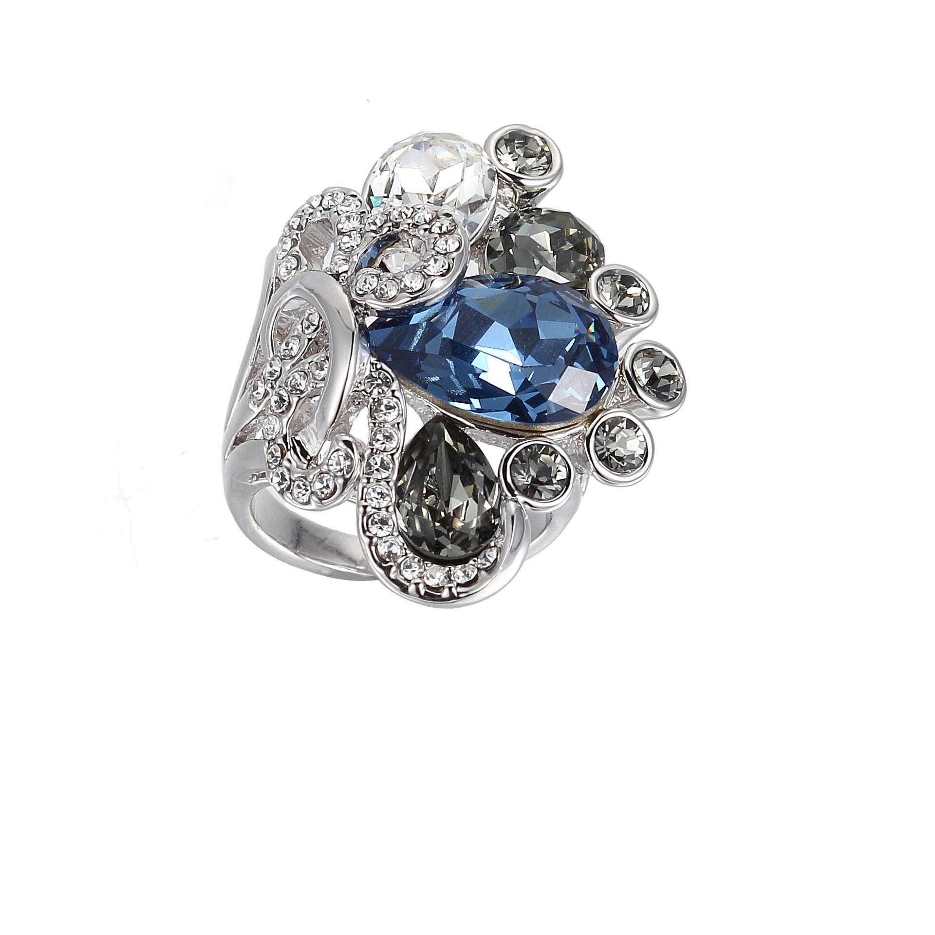 The elegant multi crystals ring - CDE Jewelry Egypt