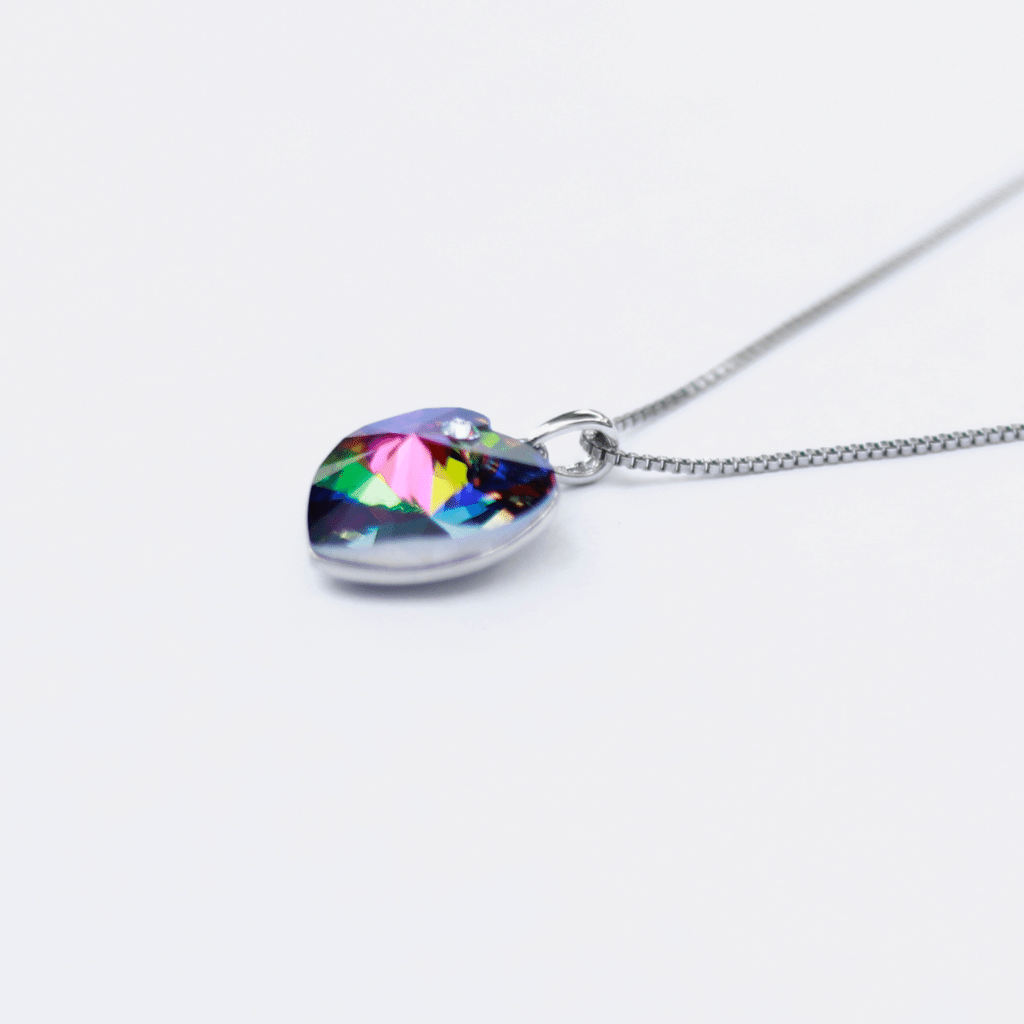 The Frameless Unique Swarovski Crystal platinum plated heart necklace