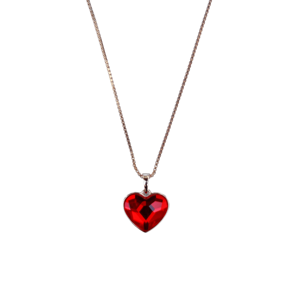 The Hyacinth crystal heart gold plated necklace