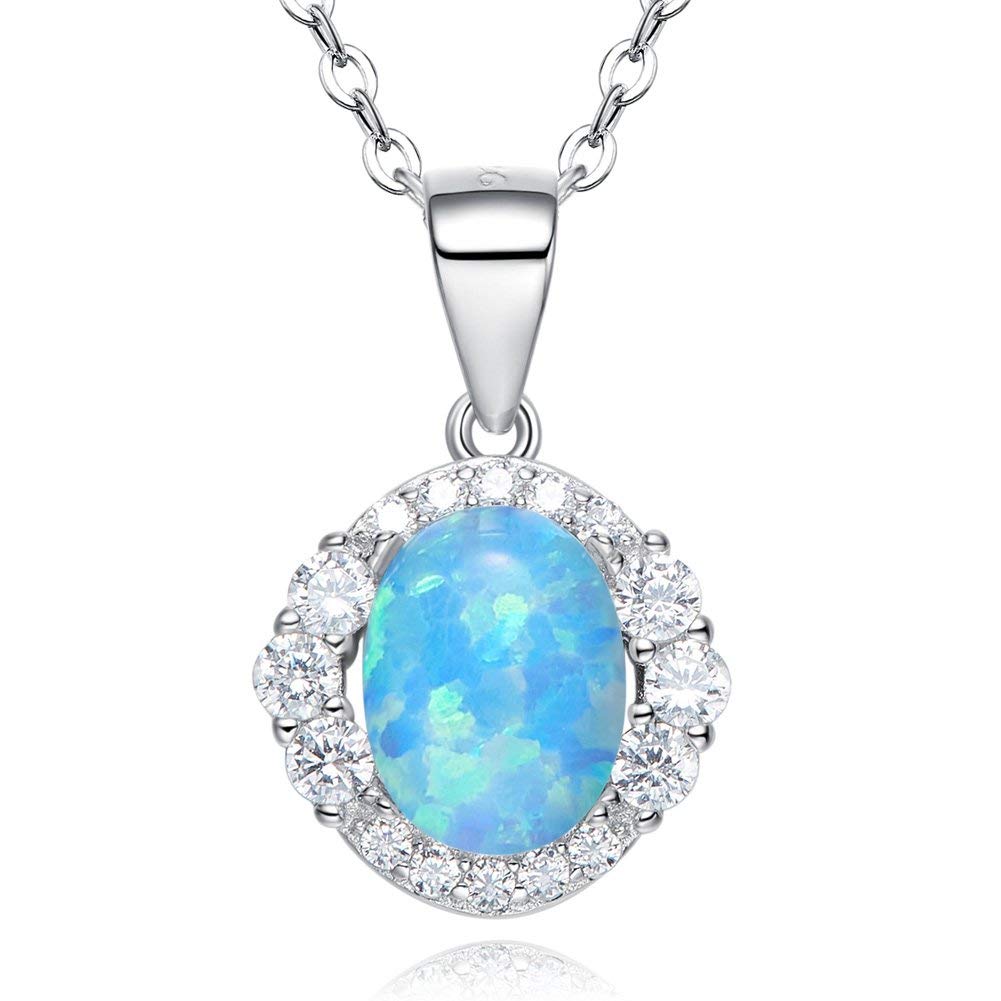Ladies sterling silver S925 necklace opal crystal fashion Necklace - CDE Jewelry Egypt