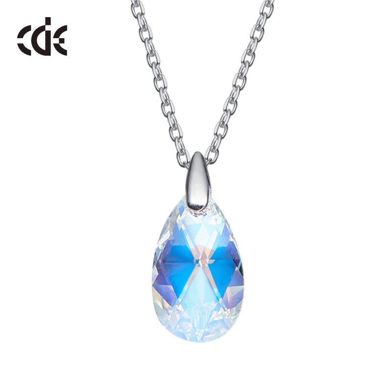 Sterling silver black diamond drop necklace - CDE Jewelry Egypt