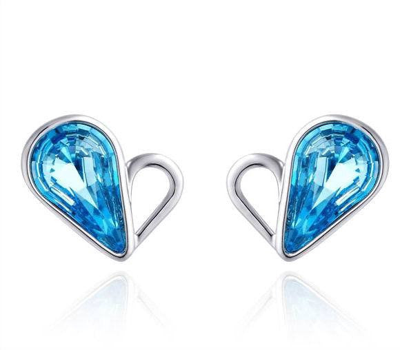 The cute blue topaz empty heart earring - CDE Jewelry Egypt