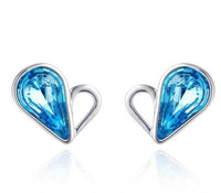The cute blue topaz empty heart earring - CDE Jewelry Egypt
