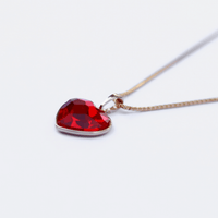 The Hyacinth crystal heart gold plated necklace