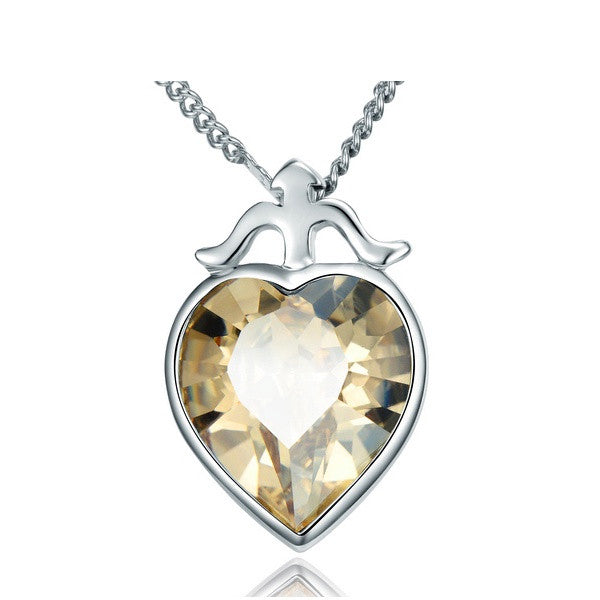 The cetrine arrow heart necklace - CDE Jewelry Egypt