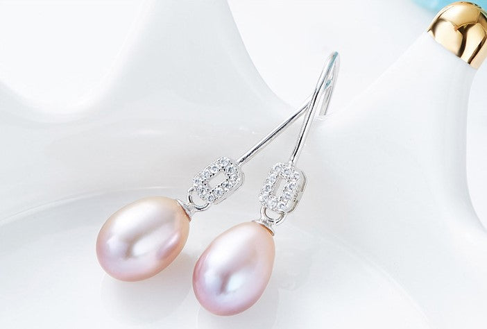 Sterling silver elegant dangling pearl earring - CDE Jewelry Egypt