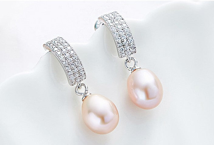 Sterling silver fancy freshwater pearl earring - CDE Jewelry Egypt