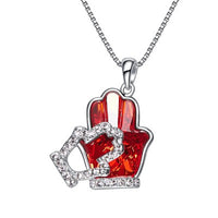 The hand shape ruby swarovski necklace - CDE Jewelry Egypt