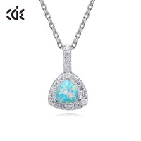 Sterling silver elegant shining crystal with an opal stone necklace - CDE Jewelry Egypt