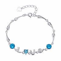 Sterling silver blue topaz LOVE bracelet - CDE Jewelry Egypt