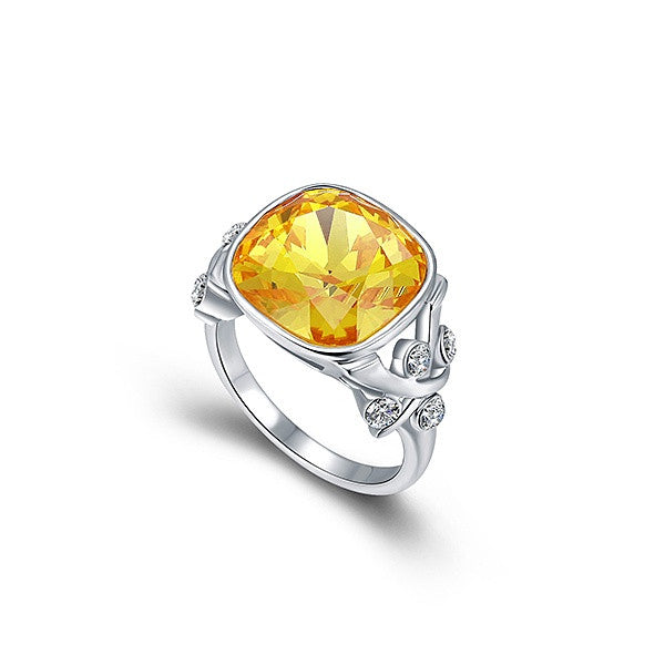 The square shape citrine ring - CDE Jewelry Egypt
