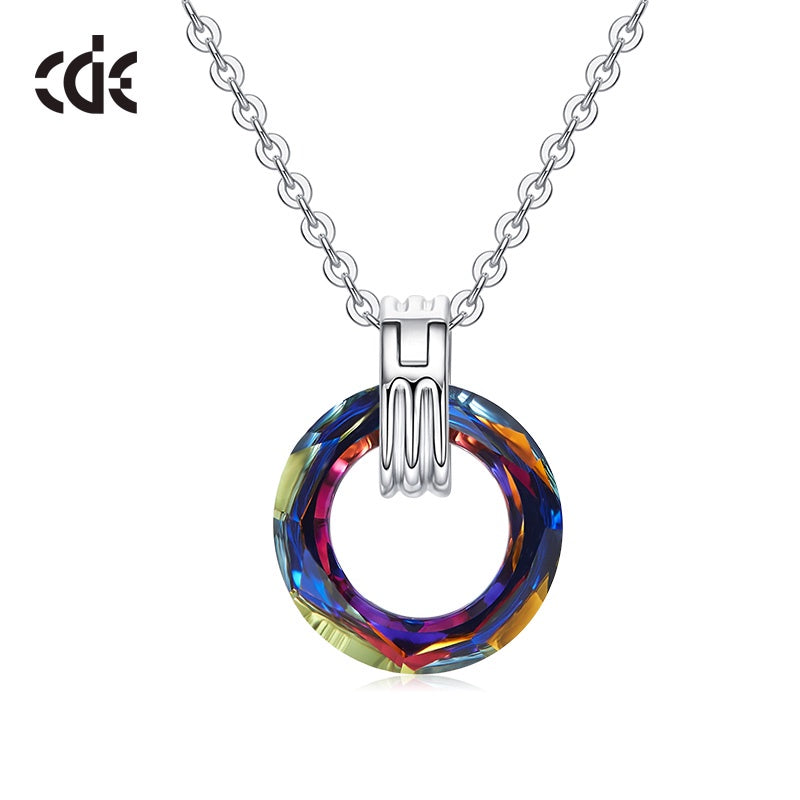 Sterling silver new crystal bronze crystal circle necklace - CDE Jewelry Egypt