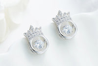 Sterling silver crown dancing crystal earring - CDE Jewelry Egypt