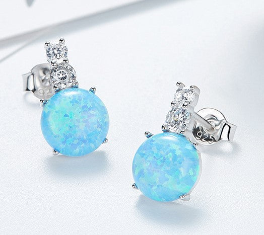Sterling silver simple  opal earring - CDE Jewelry Egypt
