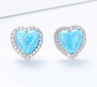 Sterling silver opal heart earring - CDE Jewelry Egypt