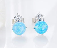 Sterling silver opal with a little crystal earring - CDE Jewelry Egypt