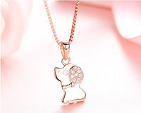 Cute Necklace,S925 Sterling Silver Lucky Little Dog Pendant Chain - CDE Jewelry Egypt