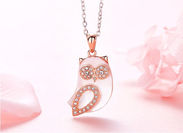 Sterling silver trendy owl necklace - CDE Jewelry Egypt