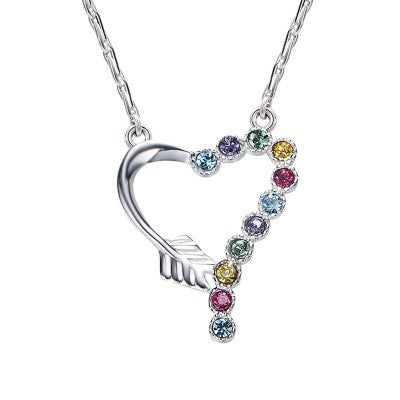 Sterling silver cute colorful heart necklace - CDE Jewelry Egypt
