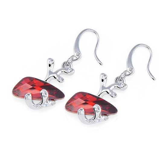 The ruby crystal in a branch earring - CDE Jewelry Egypt