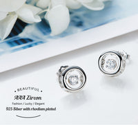 Sterling silver elegant circular dancing crystal earring - CDE Jewelry Egypt