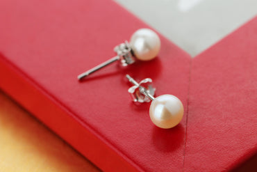 Sterling silver cute simple pearl earring - CDE Jewelry Egypt