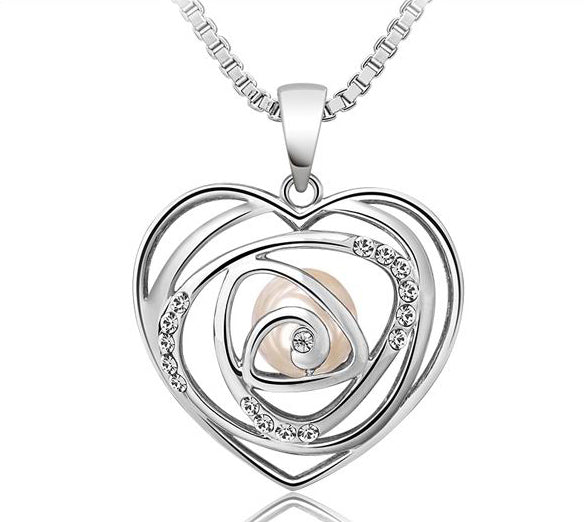 The pearl in a heart necklace - CDE Jewelry Egypt