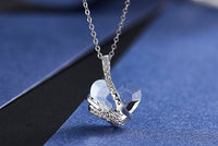 The white crystal heart necklace - CDE Jewelry Egypt