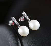 Sterling silver elegant dangling freshwater pearl earring - CDE Jewelry Egypt