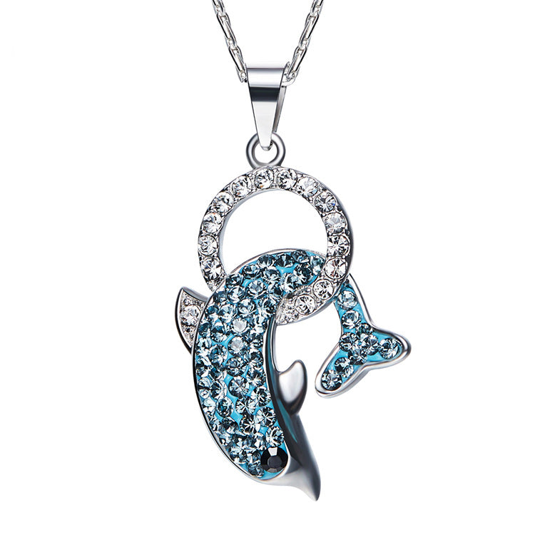 Sterling silver jumping dolphin necklace - CDE Jewelry Egypt