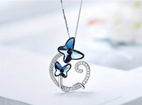 Sterling silver turning little butterflies necklace - CDE Jewelry Egypt