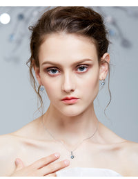 Sterling silver cute little black diamond shining swan necklace - CDE Jewelry Egypt
