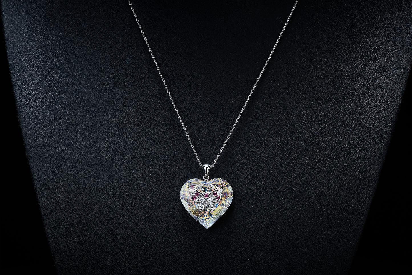 The simple white crystal heart necklace - CDE Jewelry Egypt