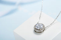 Sterling silver rounded zirconia necklace - CDE Jewelry Egypt