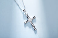 Sterling silver bamboo looking cross - CDE Jewelry Egypt