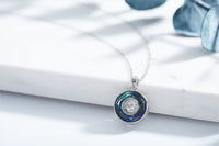 Sterling silver rounded sapphire dancing crystal necklace - CDE Jewelry Egypt