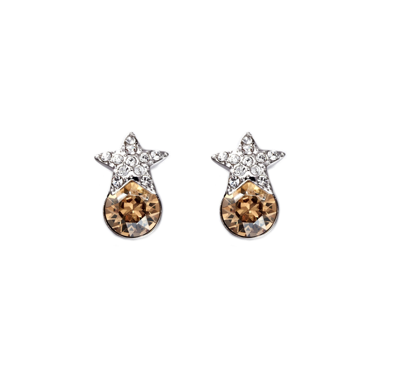 The stylish cetrine little star earring - CDE Jewelry Egypt