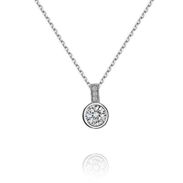 Sterling silver little circular white crystal necklace - CDE Jewelry Egypt