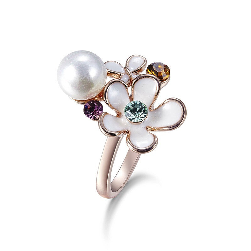 The amazing pearls and flower ring - CDE Jewelry Egypt