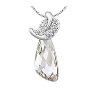 The white crystal leaf necklace - CDE Jewelry Egypt