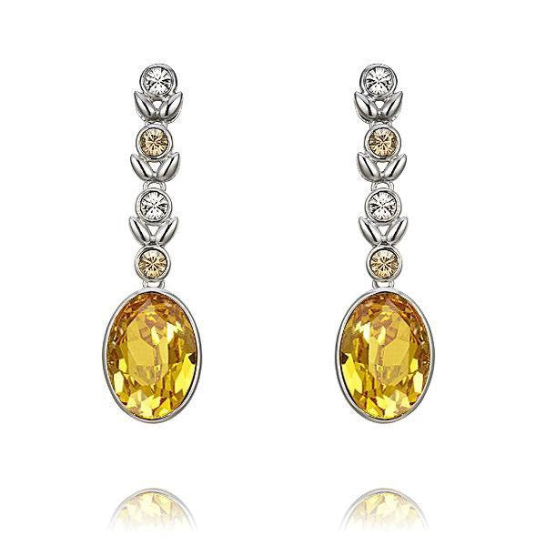 The majestic oval citrine crystal earring - CDE Jewelry Egypt