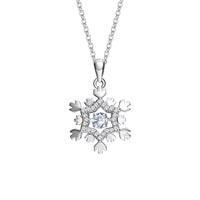 Sterling silver snowflake dancing crystal necklace - CDE Jewelry Egypt
