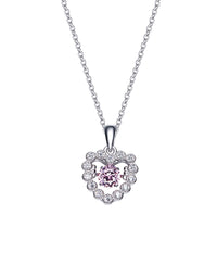 Sterling silver rose dancing crystal heart necklace - CDE Jewelry Egypt