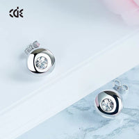 Sterling silver cute little earrings with little crystals - CDE Jewelry Egypt