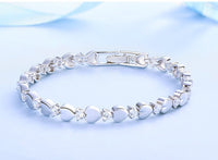 Sterling silver cute little hearts with white crystals bracelet - CDE Jewelry Egypt